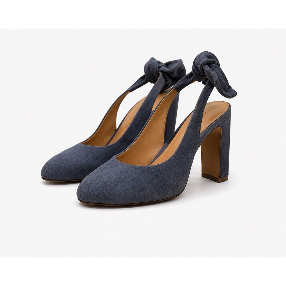Banana Republic Blue Suede Cadi Heels Size 7.5 US
